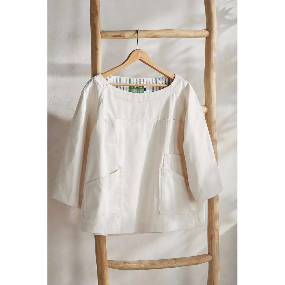 Anthropologie NWT Terrain x Of Dress Gardening Smock, Washed Canvas Size L $218